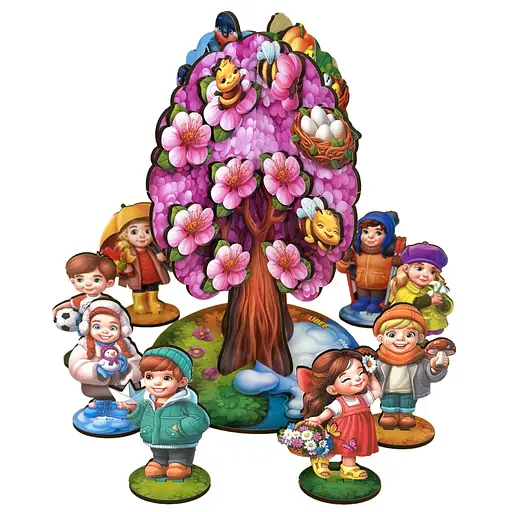 Детская настольная игра "Времена года абрикоса" (ПСД295) PSD295 деревянная