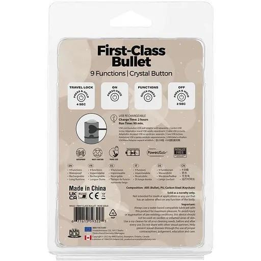 Віброкуля PowerBullet First-Class Bullet 2.5 з Key Chain Pouch, Rose Gold - фото 9