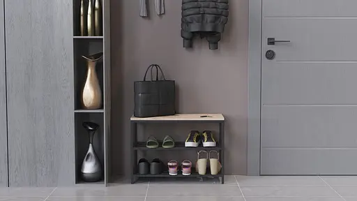 Банкетка універсальна Ferrum-decor Слайм 45x63x26 чорний ДСП Дуб Сан-Марино 16мм (FRD-104071) - фото 4