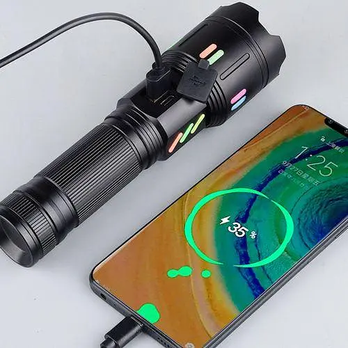 Ручний ліхтар PLD-X83-TG zoom + LCD + Type-C + PowerBank + 1х26650 (18650) 5 режимів - фото 4