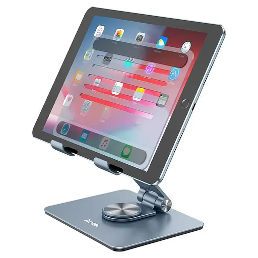 Подставка для ноутбука и планшета Hoco PH52 Might metal rotating tablet desktop holder Серый - фото 2