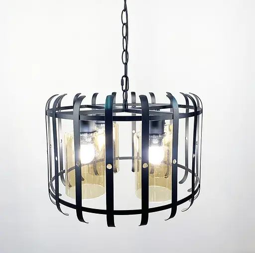 Підвісний світильник у стилі лофт на 4 лампочки Line.F Колір плафона Графітовий - фото 2