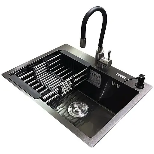 Комплект мийка + змішувач Romzha Arta U-550S BL (C) - фото 1