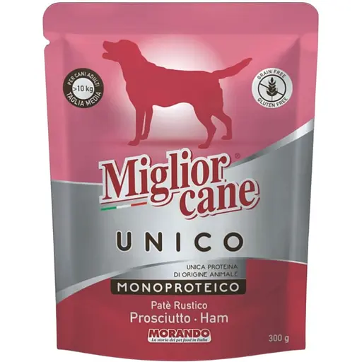 Вологий корм для собак Morando Migliorcane Unico паштет з прошуто 300 г - фото 1