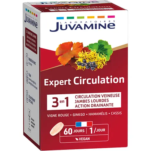 Гинкго + гамамелис Juvamine Циркуляция 60 капсул