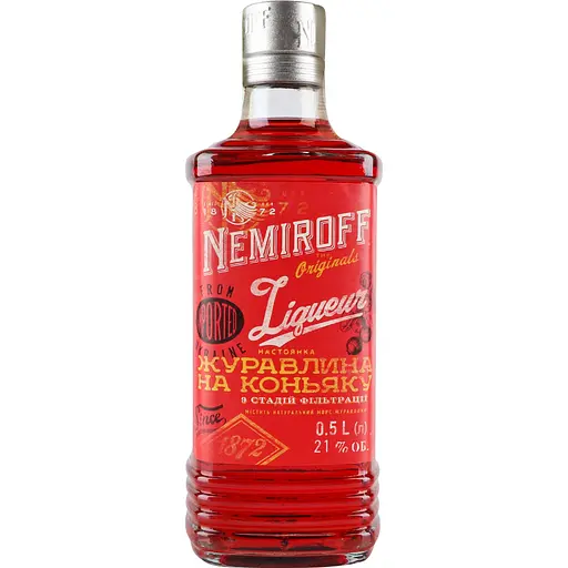 Настойка Nemiroff Originals  Клюква 21% 0.5 л - фото 1