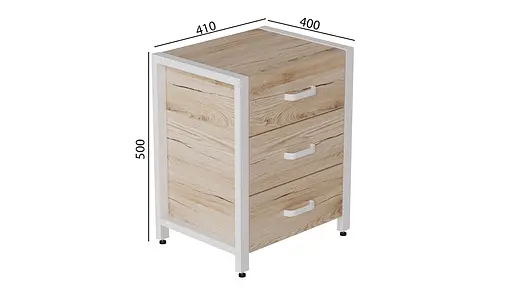 Тумба универсальная Ferrum-decor Вивьен 3 50x41x40 белый ДСП Дуб Сан-Марино 16мм (FRD-104192) - фото 2