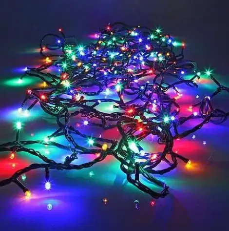 Світлодіодна Гірлянда нитка 401 led RGB різнокольорова (чорний провід) - фото 2