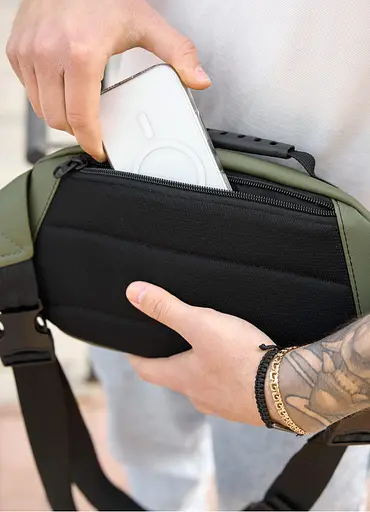 Сумка через плечо бананка Sambag Flex хаки 30×17×10 см (85351019m) - фото 5