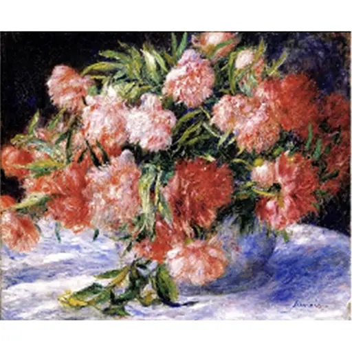 Алмазна мозаїка Піони. Худ. Pierre -Auguste Renoir 40*50 см зі стразами на підрамнику повна викладка - фото 1