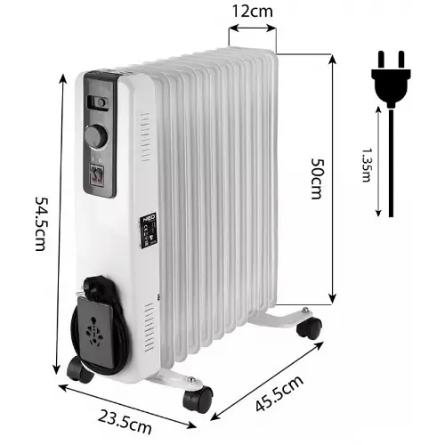 Масляный обогреватель Neo Tools 2,5 кВт (90-153) - фото 6