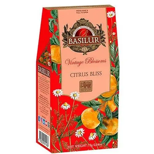 Чай чорний Basilur Вінтажні квіти Цитрусова насолода 75 г картон - фото 1