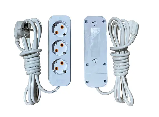 Удлинитель 3 метра 3 гнезда  с заземлением с защитой (провод 100% медь) MODERN (18272) ТМ LUMANO - фото 1