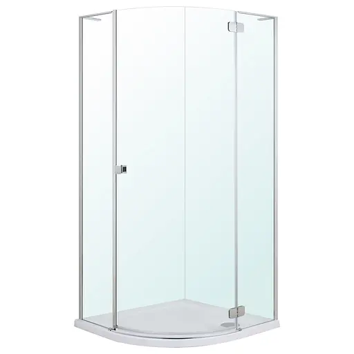 Душевая кабина угловая Volle Benita 90x90 распашная прозрачное стекло 8 мм с поддоном PUF хром 1017.114601R4 коробки, Правая, прозрачная, хром - фото 1