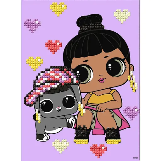 Алмазна мозаїка "L.O.L. Surprise! Honey Bun With Bunny Hun" Ідейка AML1204, 15x20 см - фото 1