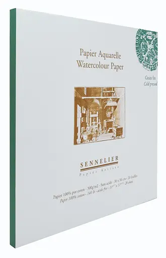 Склейка для акварели Sennelier, 20 листов, холодная прессовка, 300 г/м, 30x30 см. - фото 2