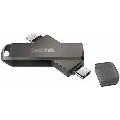 Двойная флешка SanDisk iXpand Luxe 128Gb Type-C и Lightning коннекторы - фото 1