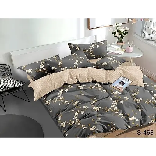 Комплект постільної білизни TAG Tekstil з компаньйоном 2-спальний Сірий 000152418 (S468)