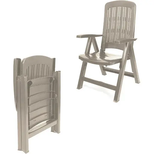 Стілець садовий пластиковий складний Bica Carmen сіро-бежевий - фото 4