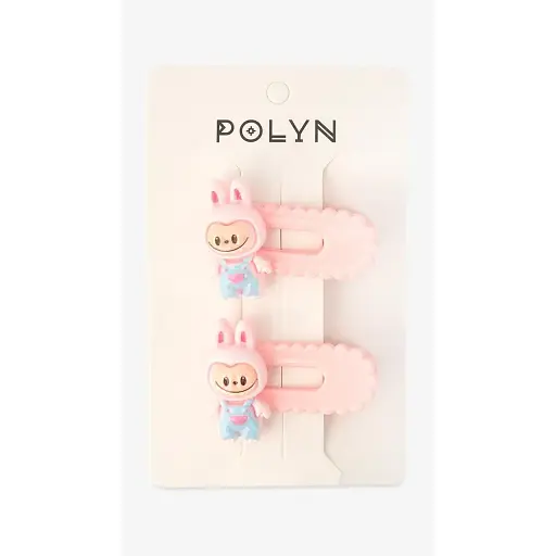 Заколки для девочки Polin 2 шт 4048A-2 Розовый - фото 1