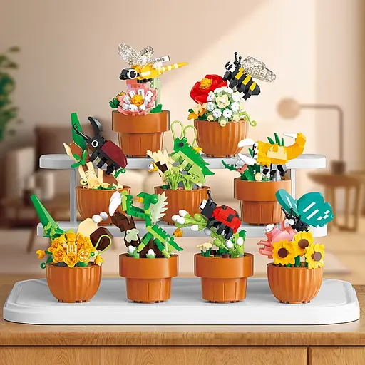 Конструктор Цветок в горшке с насекомым, P2317, от 150 деталей, (В ассортименте) - фото 9