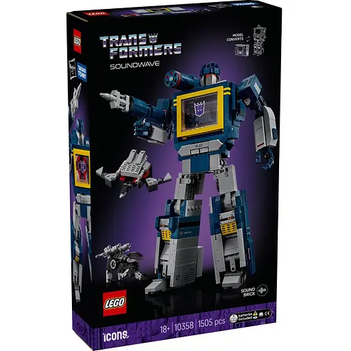 Конструктор LEGO Icons Transformers Саундвейв 1505 деталей (10358) - фото 2