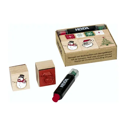 Набір штампів резинових + чорнило Christmas 4шт Heyda