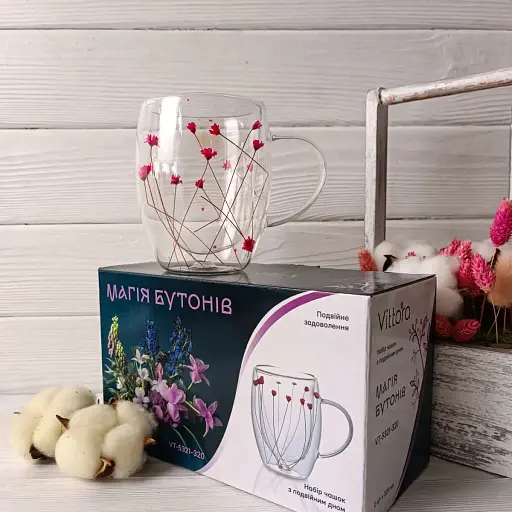 Набір чашок Vittora Магія бутонів з подвійним дном 2 шт. 320 мл (147377) - фото 2