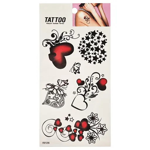 Временная татуировка "Сердца Tattoo" Bambi 1020-HM1296 - фото 1