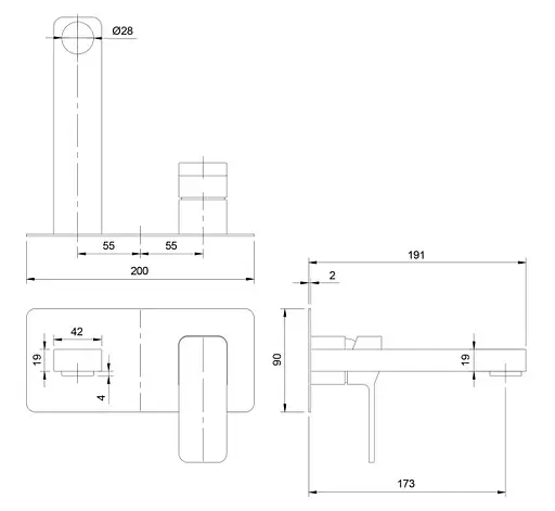Змішувач для раковини Omnires Slide прихованого монтажу chrome (SL7715CR) - фото 6