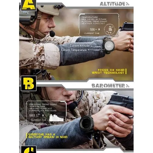 Чоловічий наручний годинник North Edge Apache 5BAR Чорний - фото 6