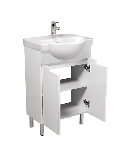 Тумба Мойдодир Tetris White 55 з умивальником Freja 55 Білий - фото 6