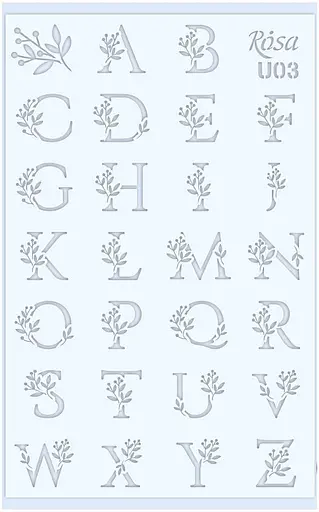 Трафарет багаторазовий універсальний №U03 Алфавіти 13×20 прозорий 0,5мм Rosa Talent - фото 1