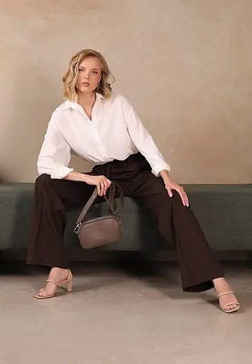 Жіноча шкіряна сумка/кроссбоді Holly темно-бежева - фото 3