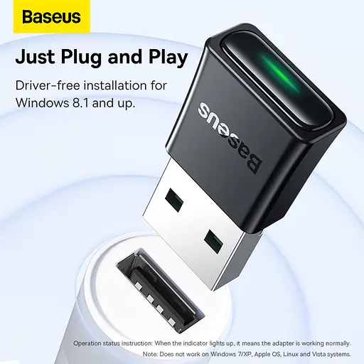 Адаптер Bluetooth Baseus BA07 Wireless Adapter Black - фото 15