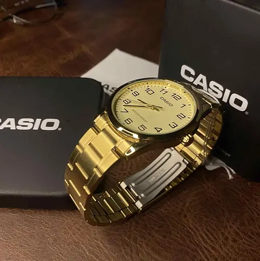 Наручні годинники чоловічі позолочені кварцові японські оригінал Casio MTP-V001G-9BUDF (модуль №5361) - фото 7