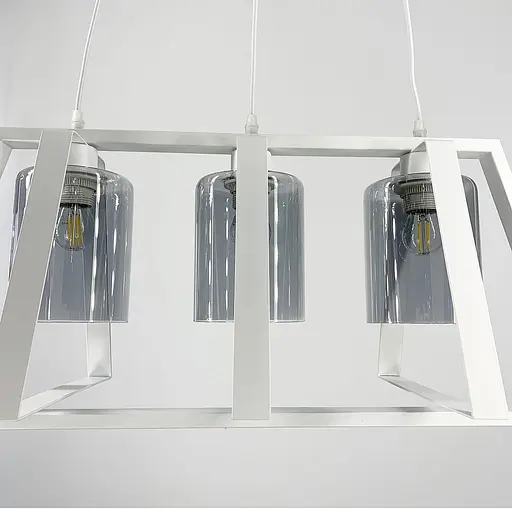 Люстра у стилі лофт у трикутній формі корпусу білого кольору Line.F 11806/3 WT - фото 2