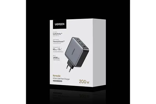 Зарядний пристрій Ugreen 200W GaN Nexode X764 4 порта 1U+3C (UGR-35539) EU вилка сірий - фото 8