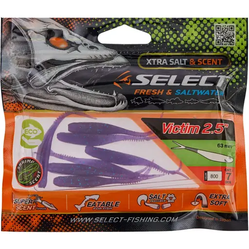 Силікон Select Victim V-Tail 2.5" #800 (7 шт/уп) - фото 2