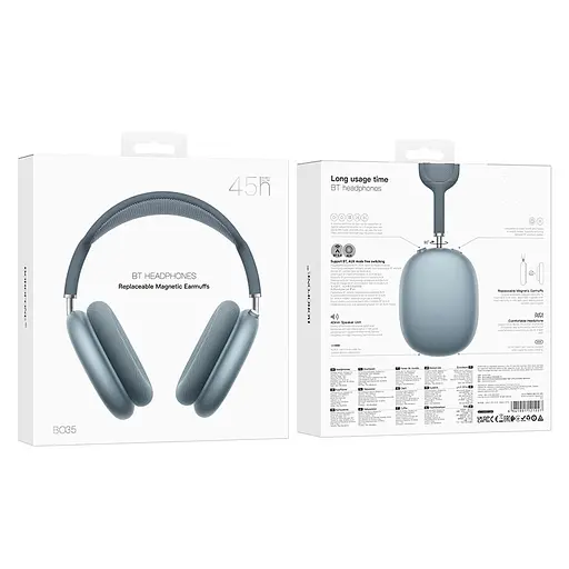 Накладні бездротові навушники Borofone BO35 Adorable Blue - фото 3