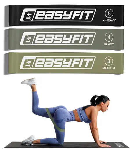 Резинки для фитнеса EasyFit MonoBand набор 3 шт. (EF-1812-GY) - фото 2