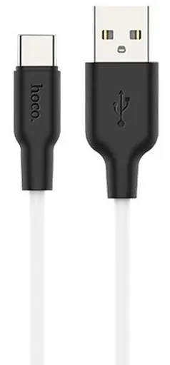 Кабель силиконовый Hoco X21 Plus Silicone - USB to Type-C 2 метра белый 6931474713889 - фото 1