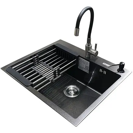 Комплект мийка + змішувач Romzha Arta U-550S Max BL (C) - фото 1