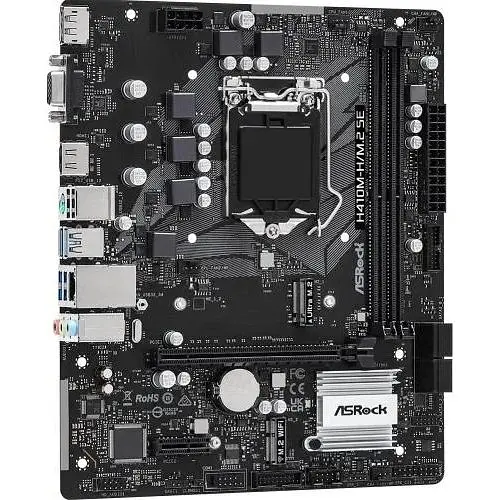 Материнська плата ASRock 1200 (H410) H410M-H/M.2 SE, H370, 2xDDR4, Int.Video(CPU), 4xSATA3, 1xM.2, 1xPCI-E 3.0 x16, 1xPCI-E 3.0 x1, 1xM.2 (Key E), ALC897, RTL8111H, 6xUSB3.2/6xUSB2.0, VGA/HDMI/DP, MicroATX - фото 4