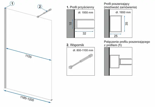 Душова стінка Rea Aero 120 black mat REA-K6599, універсальні - фото 4