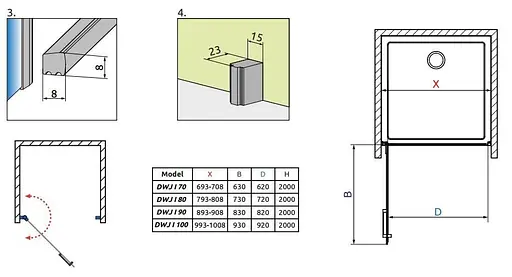 Душові двері Radaway Arta DWJ I 80 см 386071-03-01R - фото 8