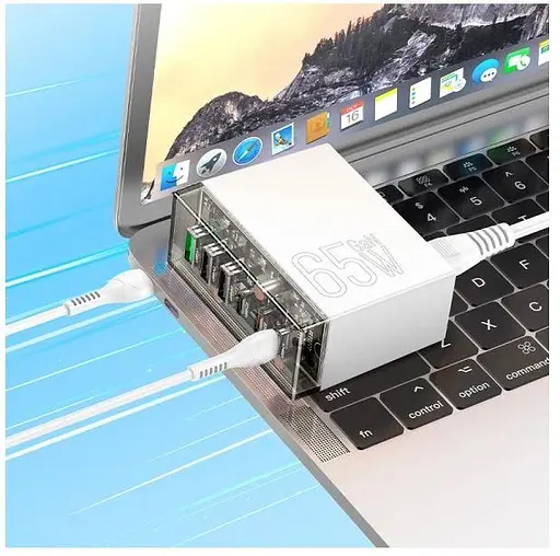 Зарядний пристрій 6 виходів Hoco N36 Fuerza six-port charger 65W - фото 8