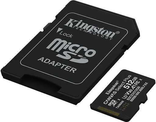 Memory card microSDXC 512GB Kingston Canvas Select Plus Gen3 C10 A1 Retail + adapter - фото 2