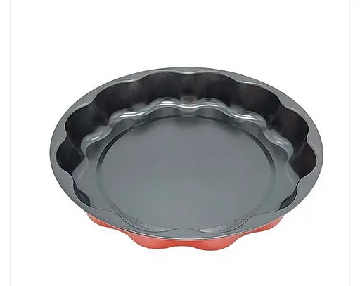 Форма для випікання пирога з тефлоновим покриттям, кругла, з хвилеподібними краями (діаметр 29.5 см), Kitchen Master Червоний 87558 - фото 6