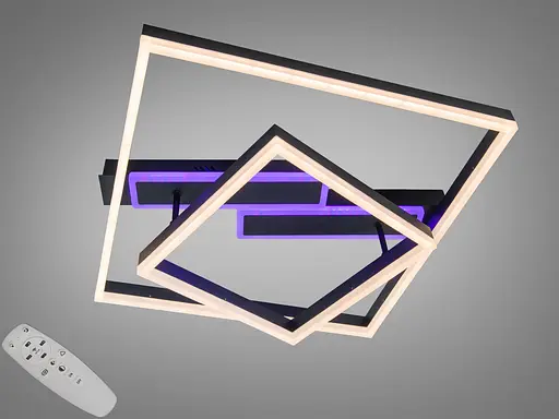 Стельова LED люстра Diasha чорна 85 Вт пульт-димер - фото 1